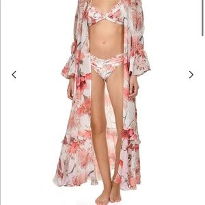 NWT  Anthropologie Floral Kimono can be worn as Bathing Suit Coverup Size Small